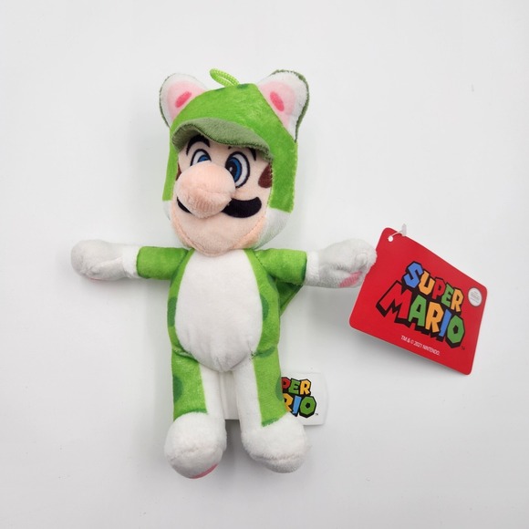 Nintendo Super Mario Brothers Luigi Frog Suit 7" Soft Plush Toy Green & White - Picture 1 of 9